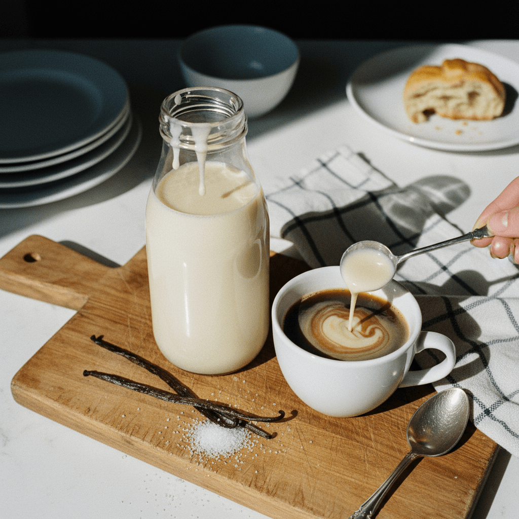 Homemade Three-Ingredient Vanilla Coffee Creamer
