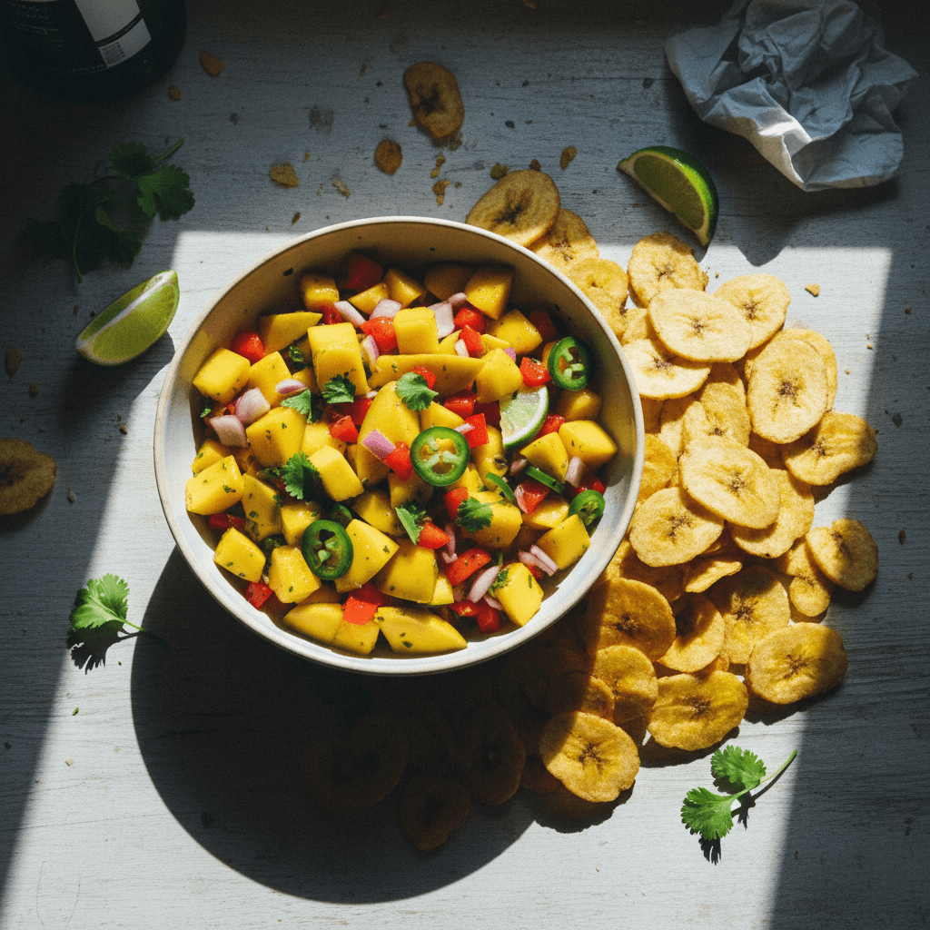 Trader Joe's Mango Salsa with Plantain Chips