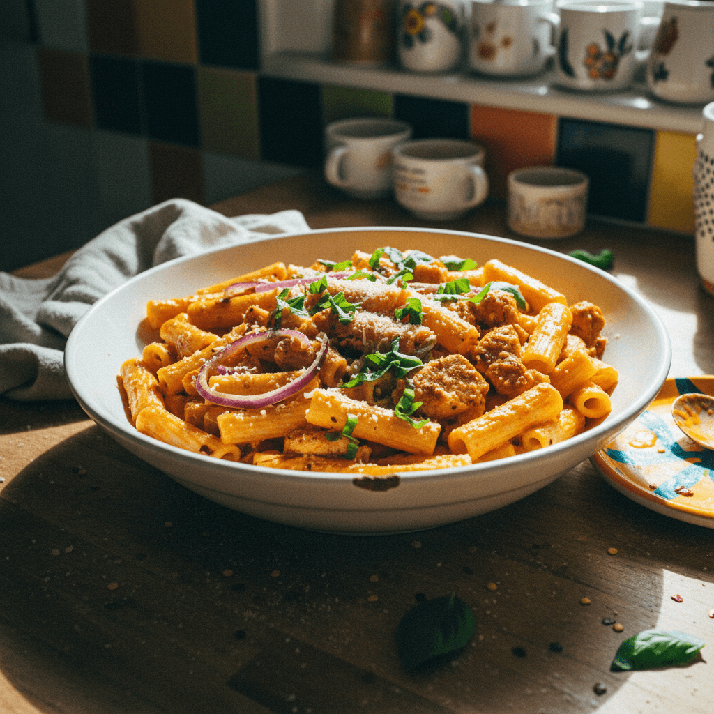 The BEST Spicy Chicken Rigatoni