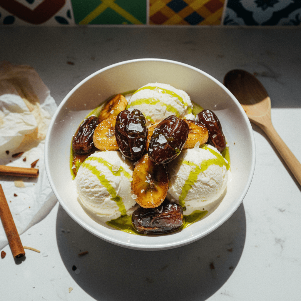 Caramelized Banana and Butter-Fried Date Ice Cream