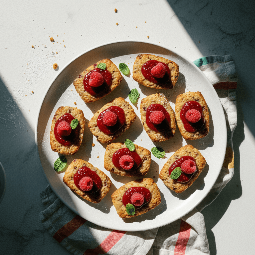 Brown Butter Financiers with Raspberry Filling