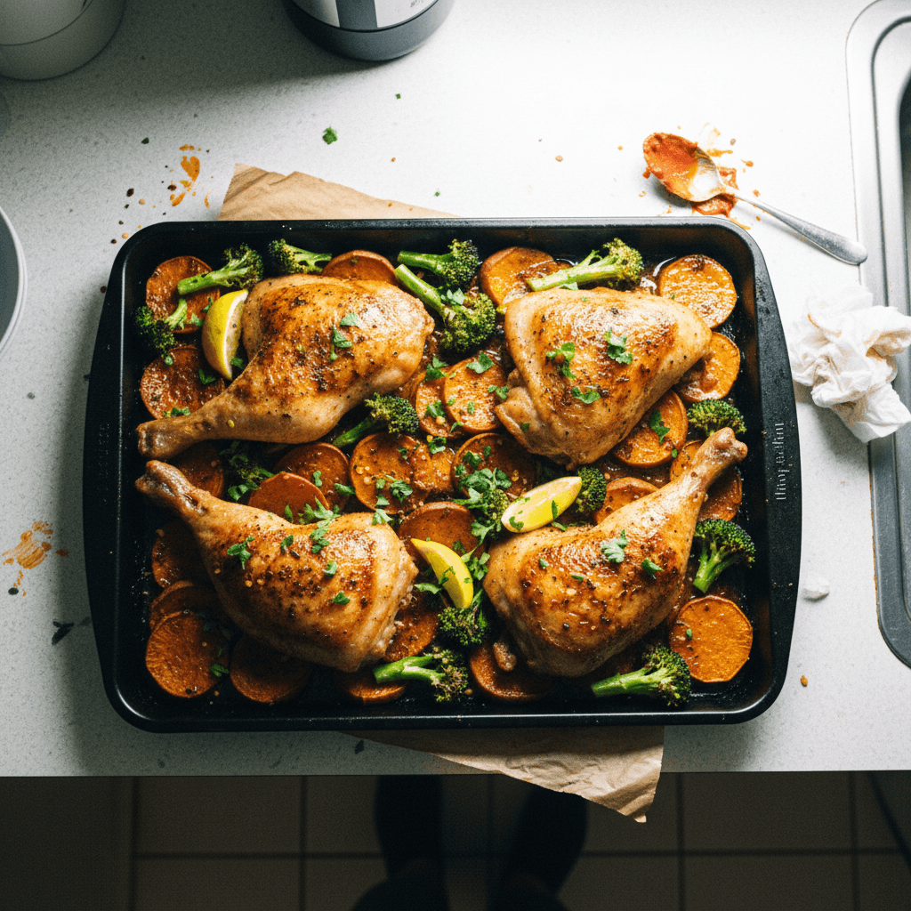 One Pan Roasted Chicken & Veggies