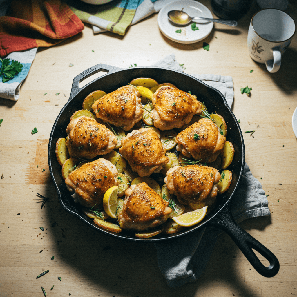 One Skillet Chicken and Potatoes
