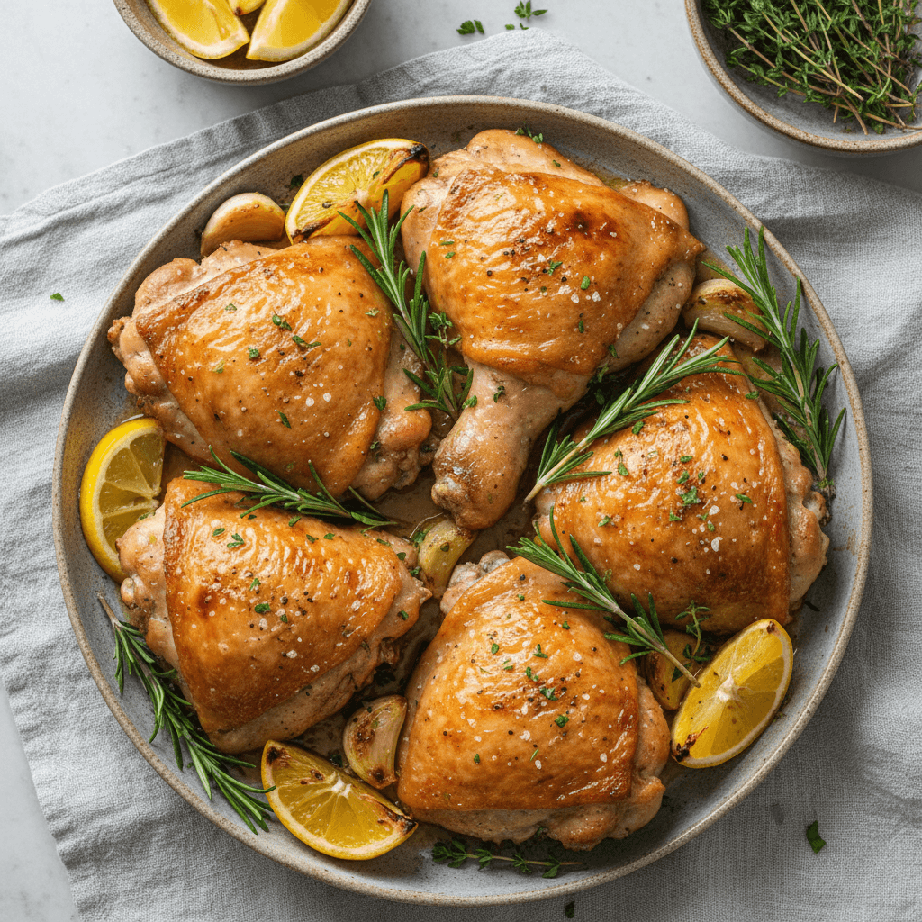 Lemon Herb Roasted Chicken Thighs