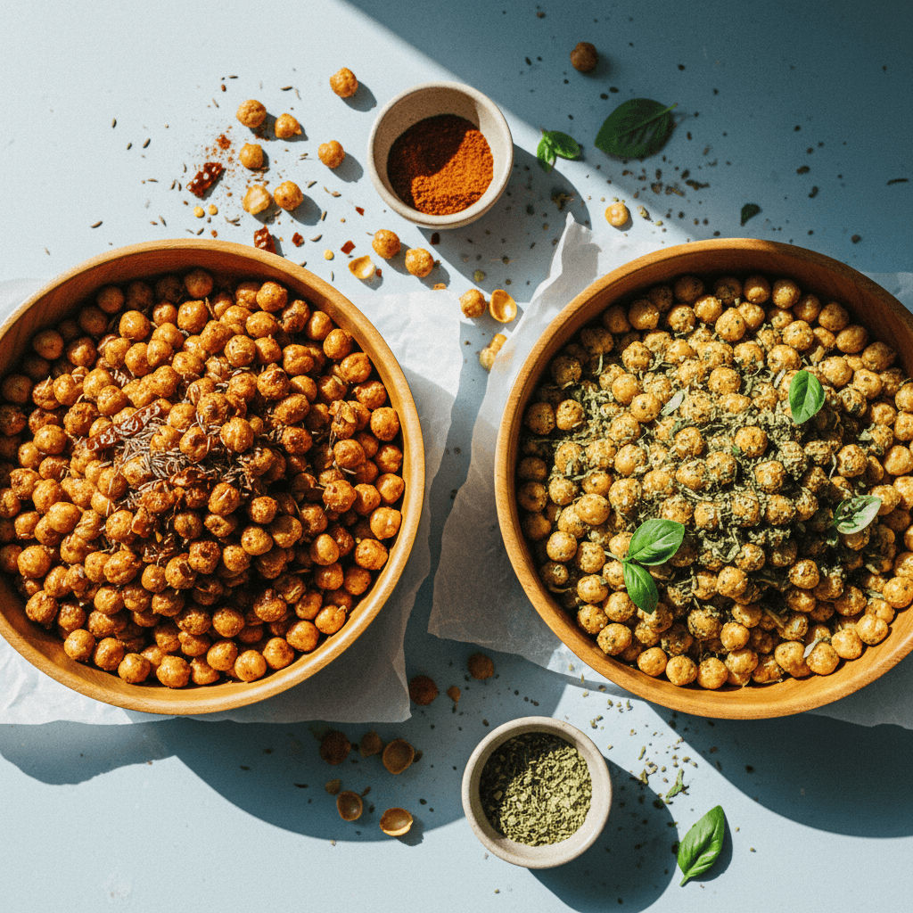 Crispy Oven-Roasted Chickpeas – Two Seasonings