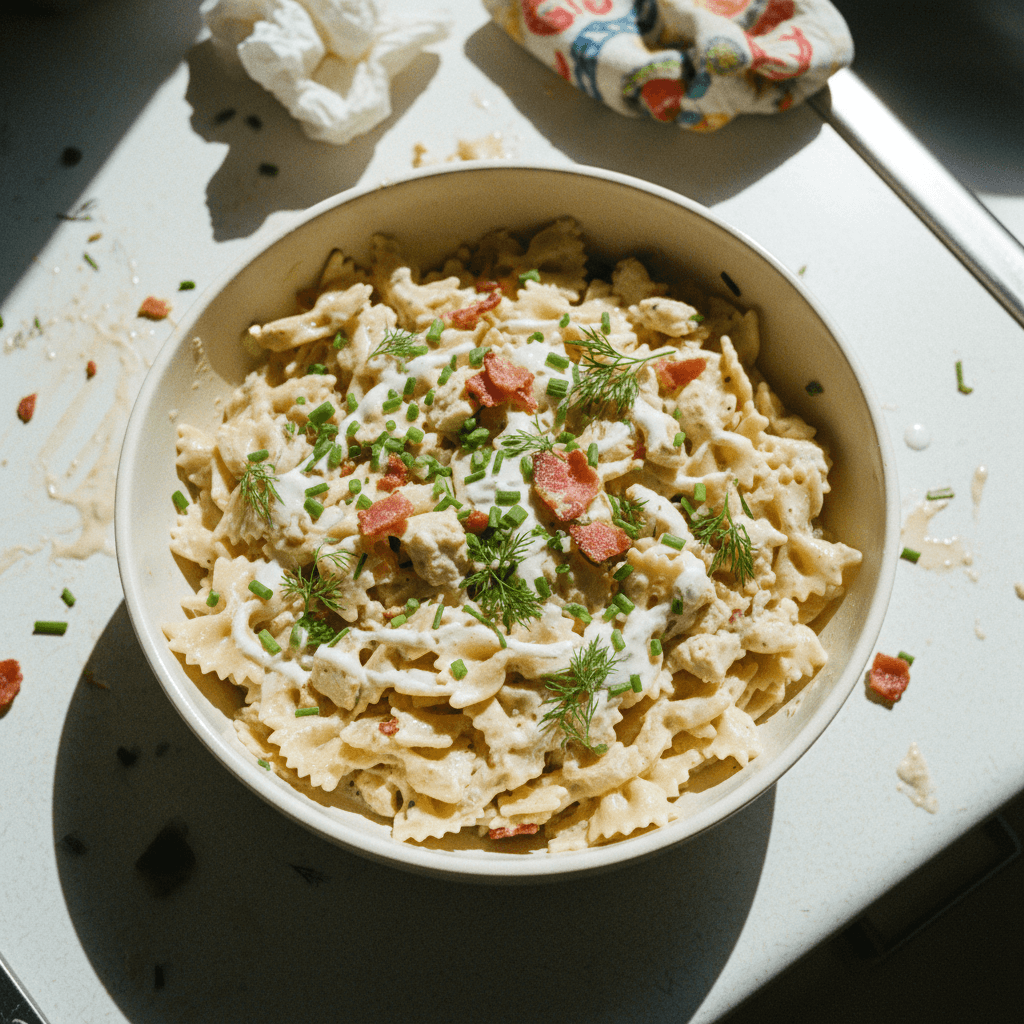 Creamy Chicken Bacon Ranch Noodles