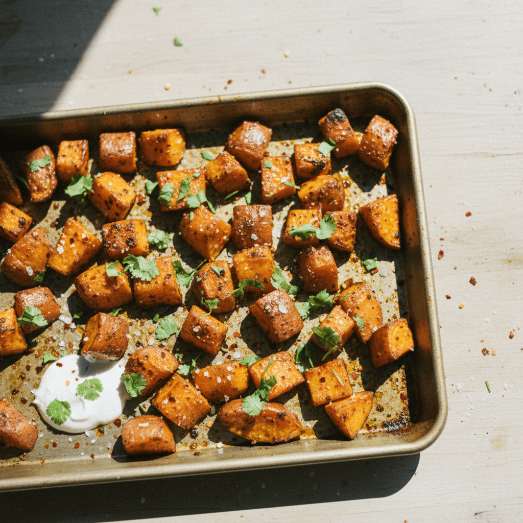 Spicy Roasted TJ's Sweet Potatoes