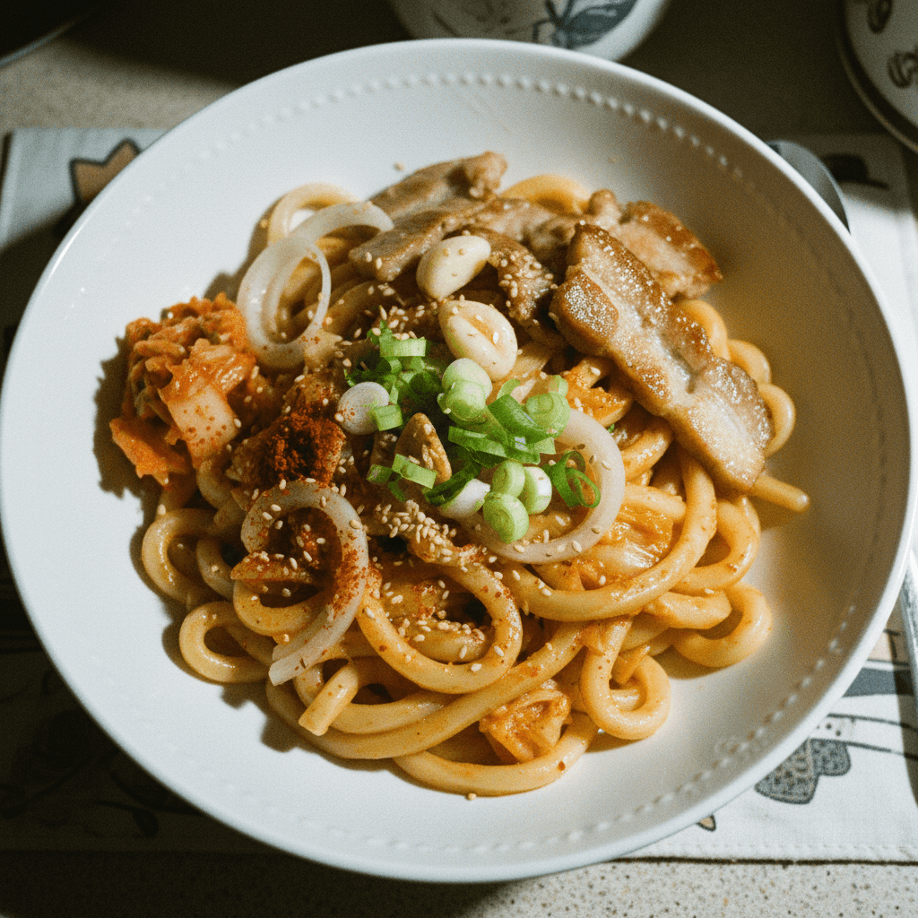 Creamy Kimchi Udon