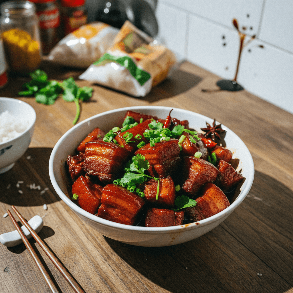 Shanghai Style Red Braised Pork Belly (Hong Shao Rou)