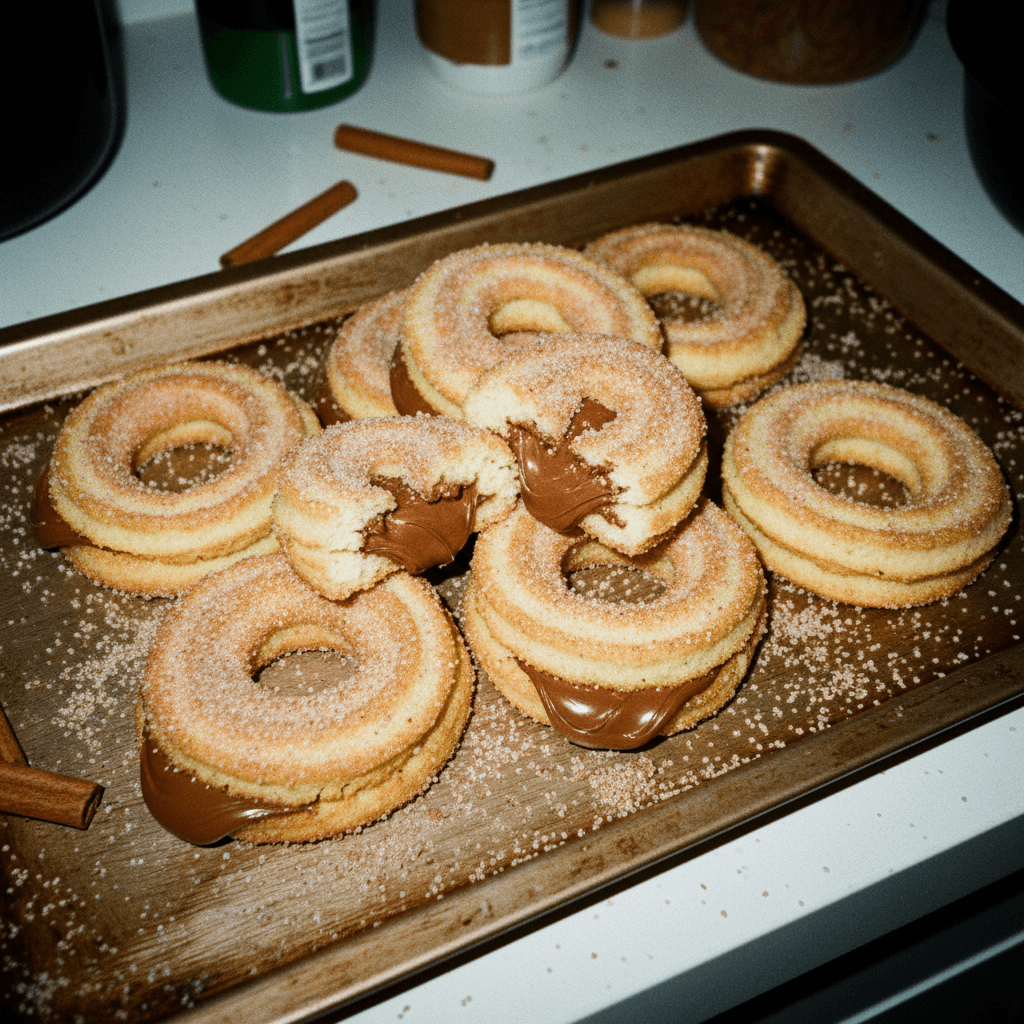 Nutella Stuffed Churro Cookie
