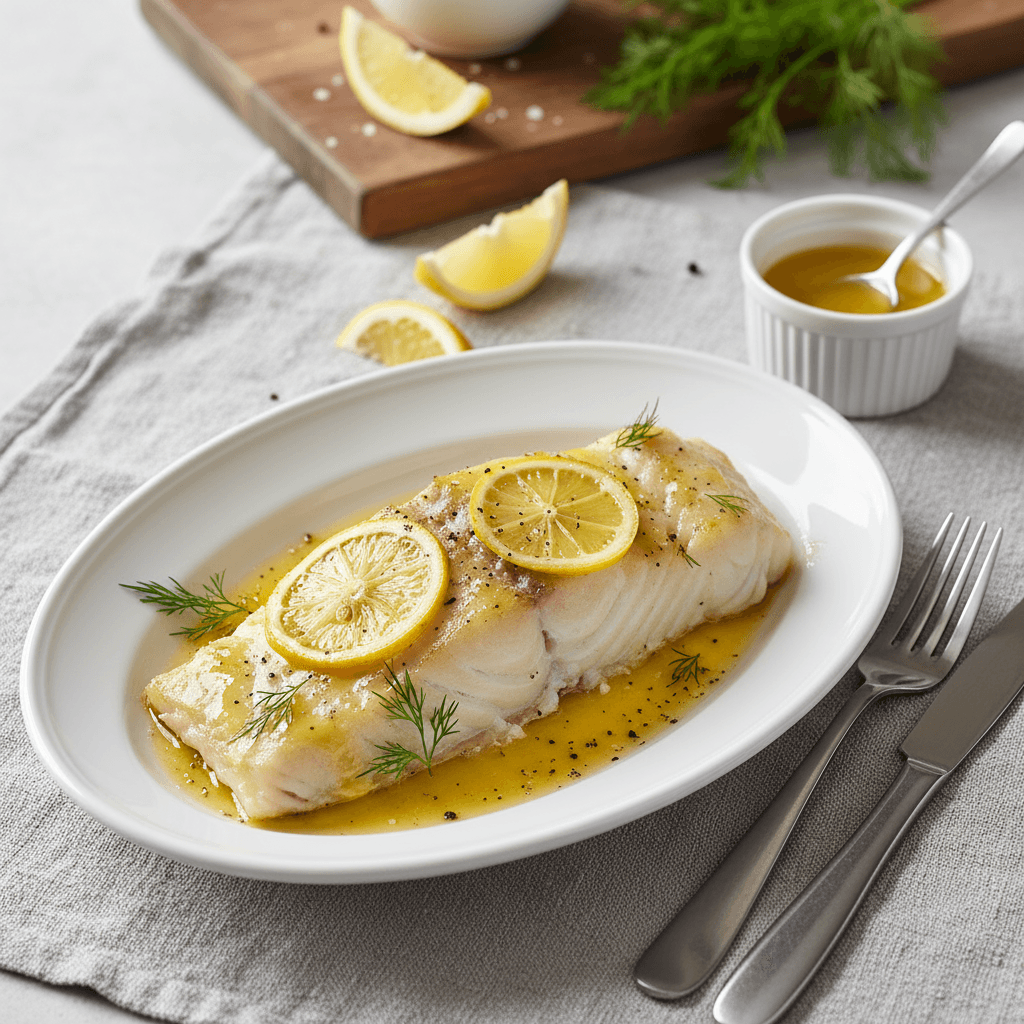 Baked Cod with Lemon-Dill Glaze and Roasted Carrots