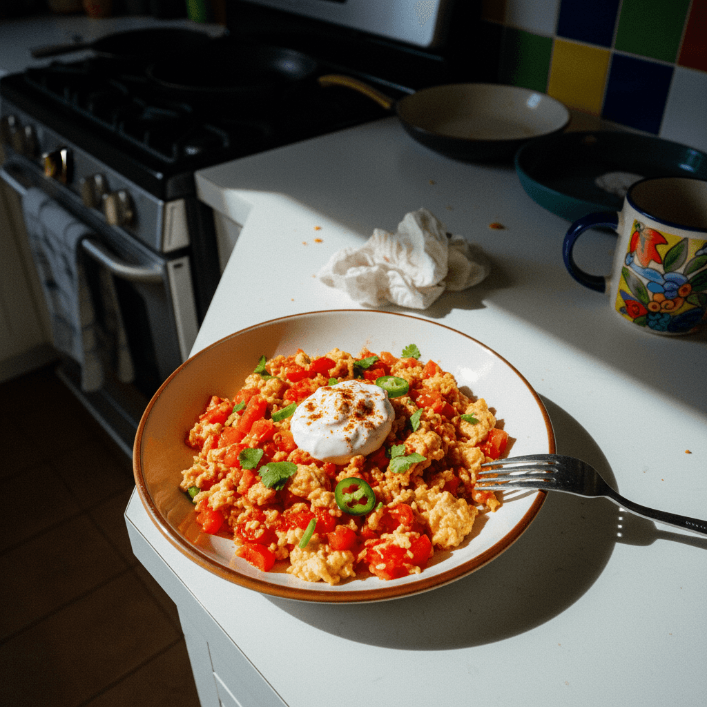 Spicy Tomato Scrambled Eggs
