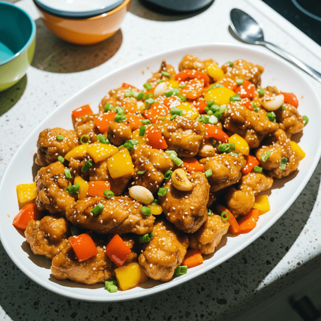Honey Garlic Chicken with Vibrant Peppers