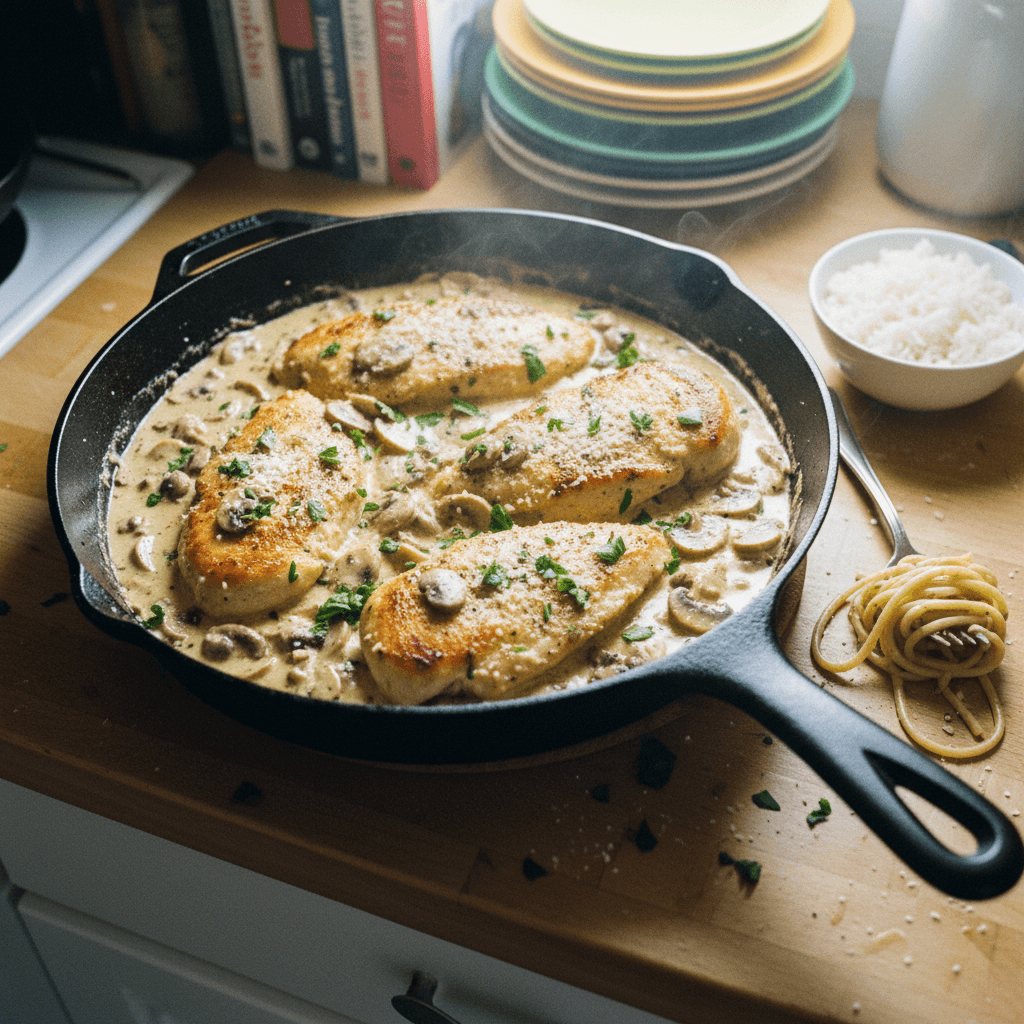 Creamy Garlic Mushroom Chicken