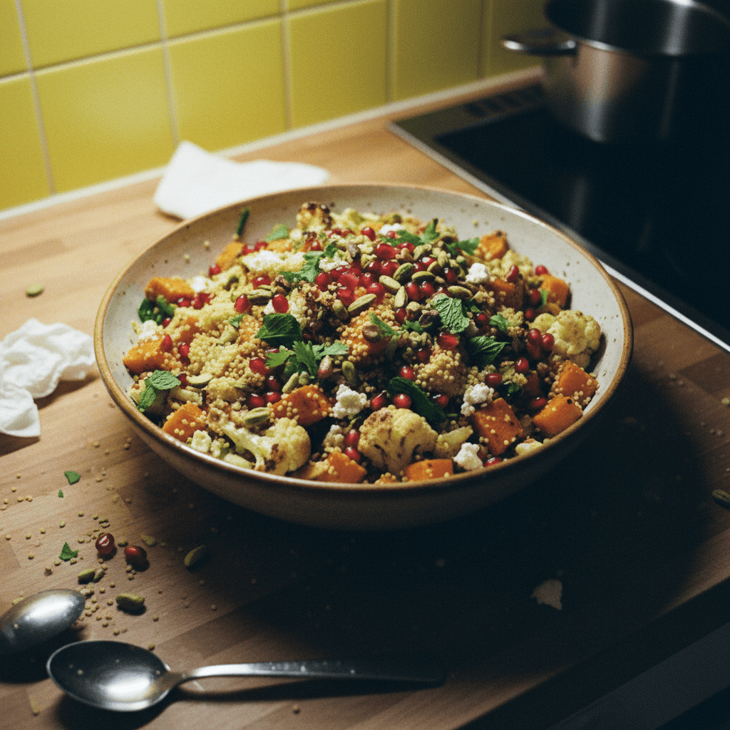 Cauliflower Sweet Potato Couscous Salad