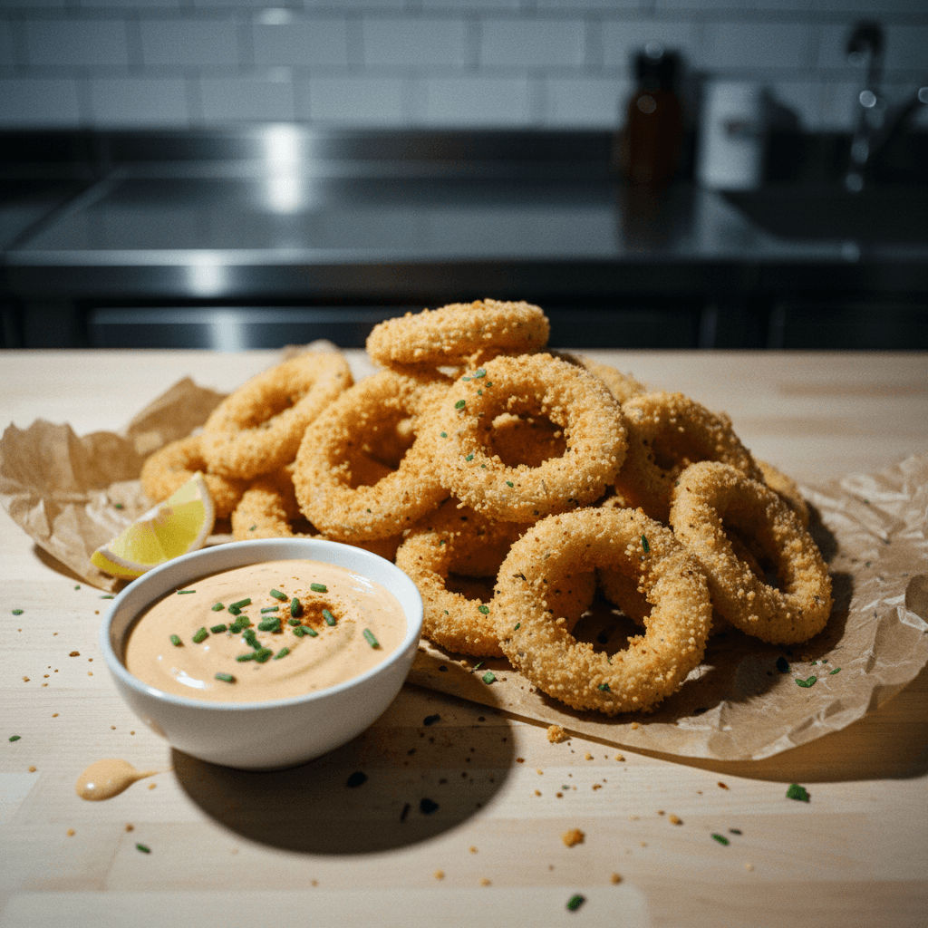 Crispy Onion Rings with Creamy Dipping Sauce
