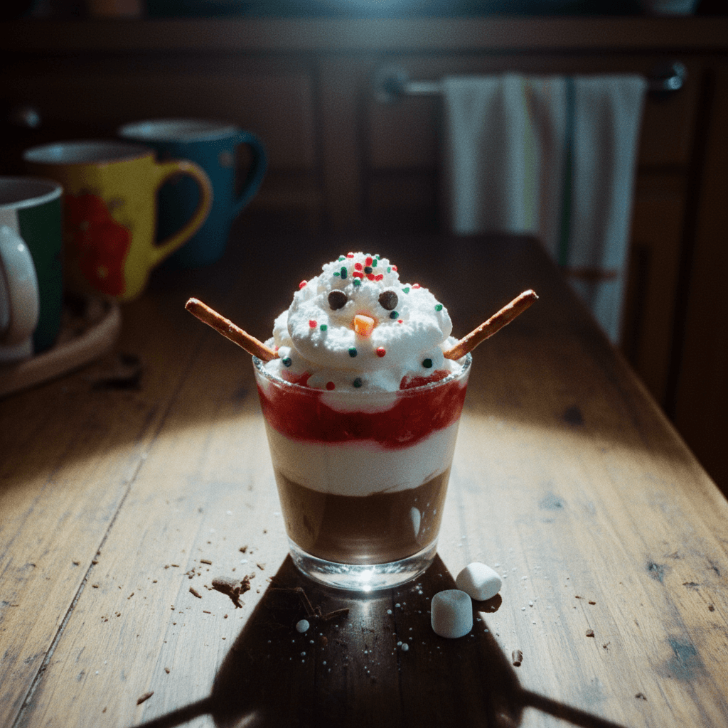 Snowman Layered Dessert Drink