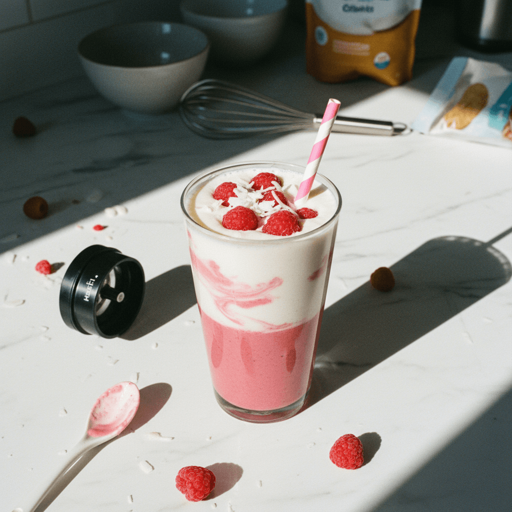 Coconut & Raspberry Swirl Smoothie
