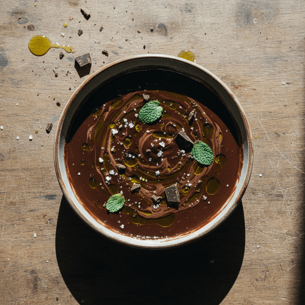 Extra Olive Oil and Dark Chocolate Emulsion