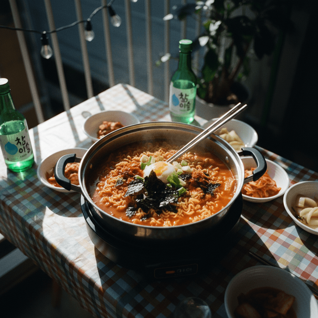 베란다 포차 스타일 라면