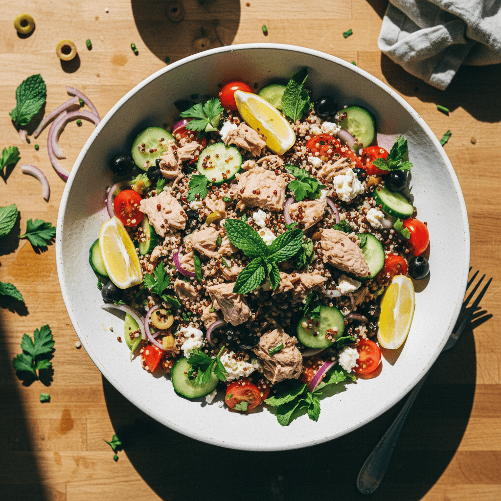 Mediterranean Organic Tuna and Quinoa Salad