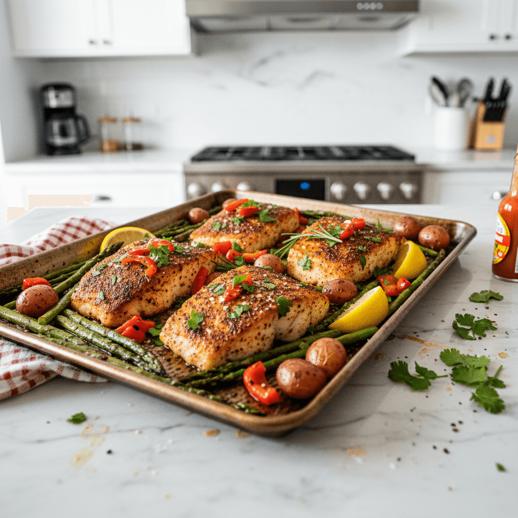 Sheet Pan Cajun Halibut