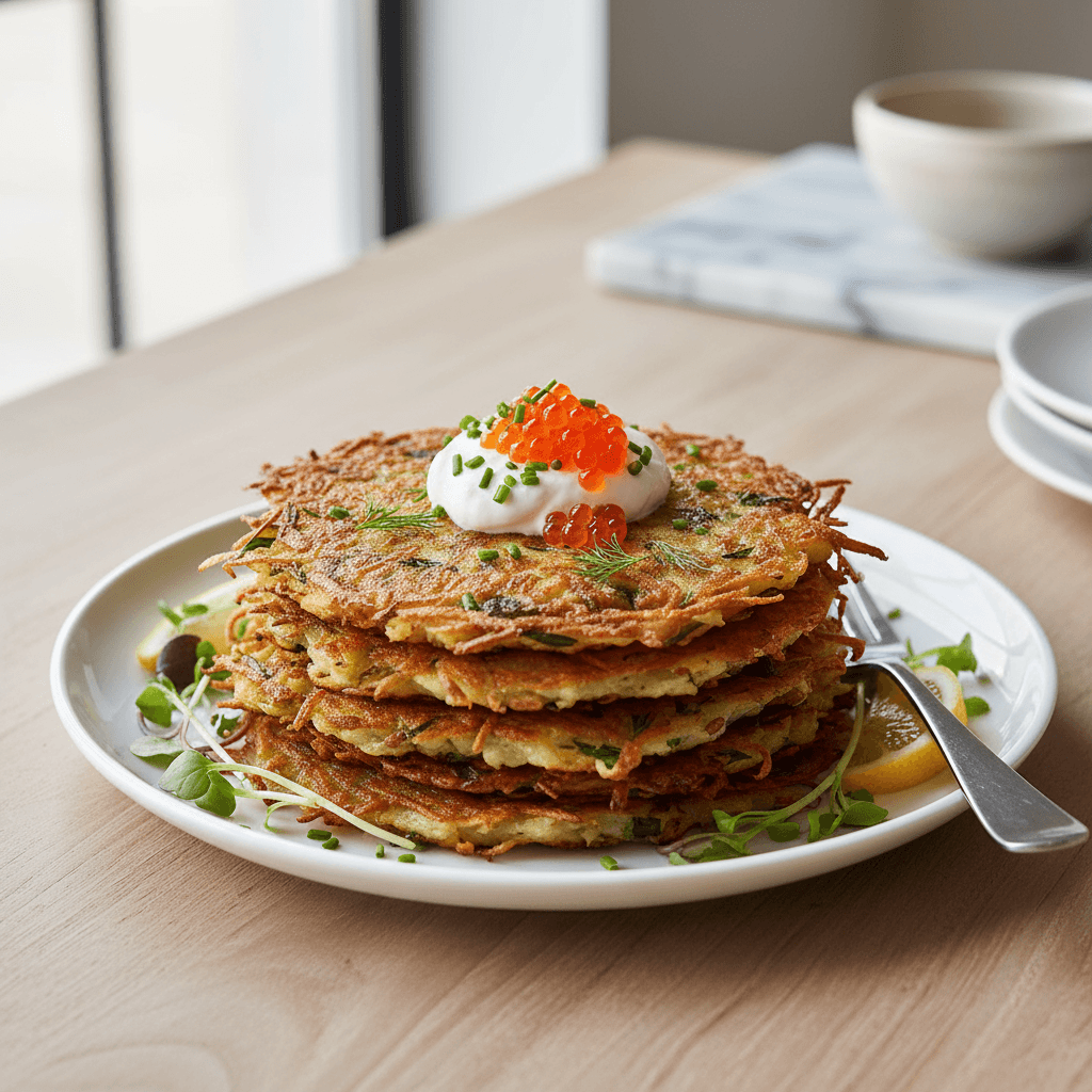 Crispy Potato and Herb Latkes