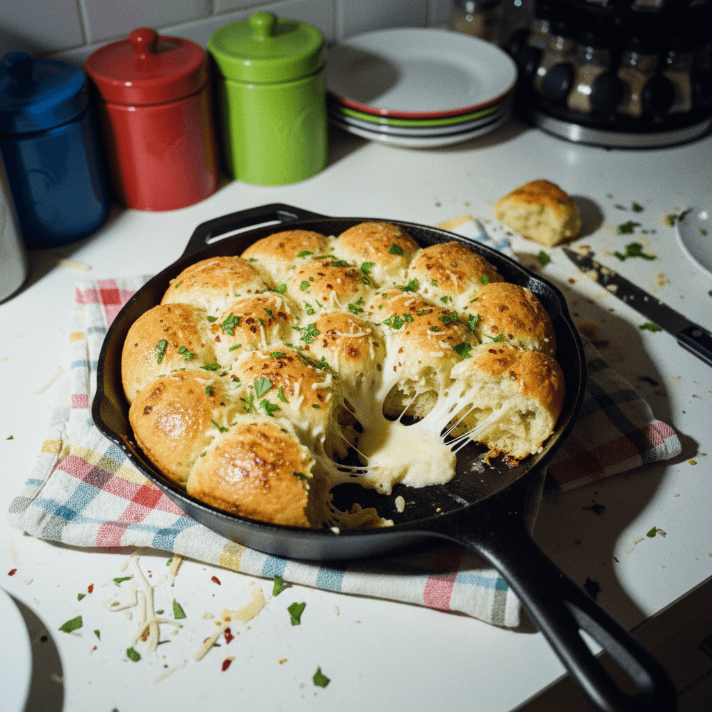 Garlic Butter and Cheese Pull-Apart Focaccia Rolls