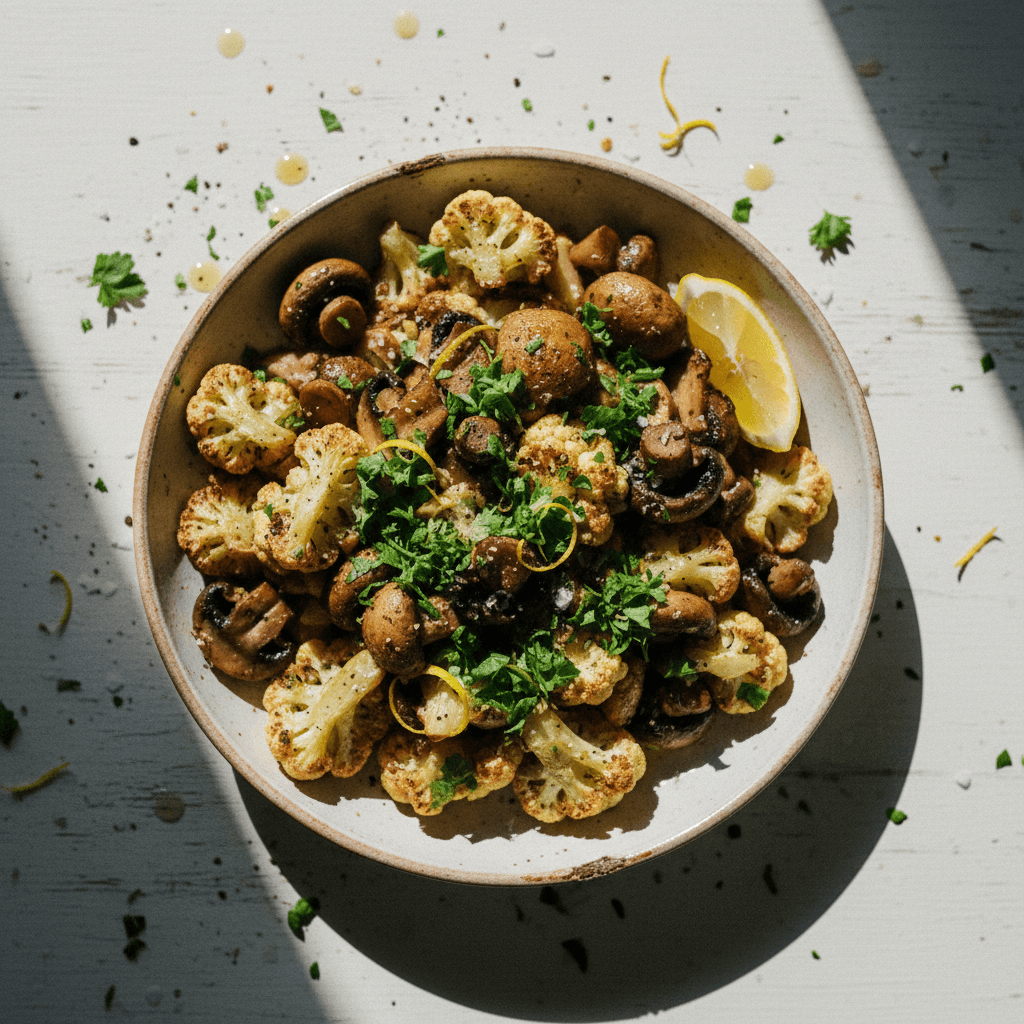 Roasted Cauliflower & Mushroom Medley