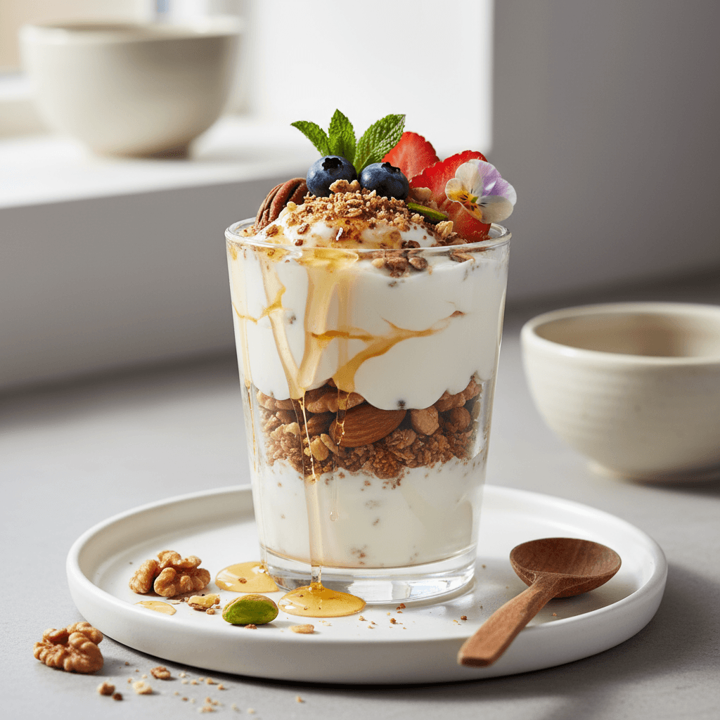 Greek Yogurt Parfait with Nuts and Berries