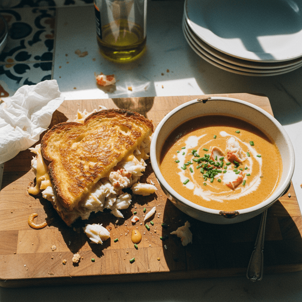 Jumbo Crab Grilled Cheese & Bisque