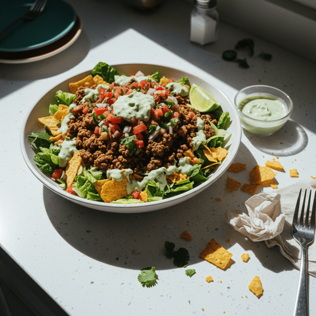 Taco Salad with Cilantro Lime Ranch Dressing