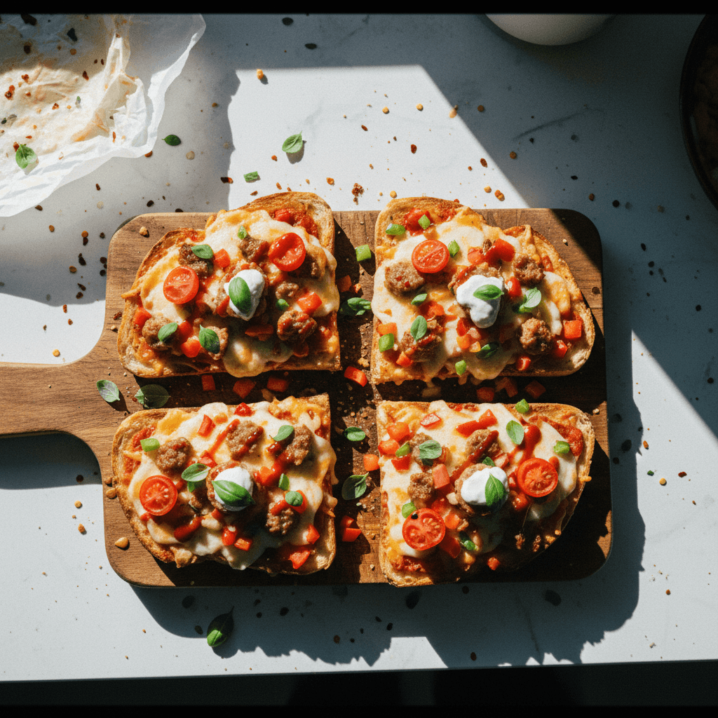 Quick Breakfast Bread Pizza