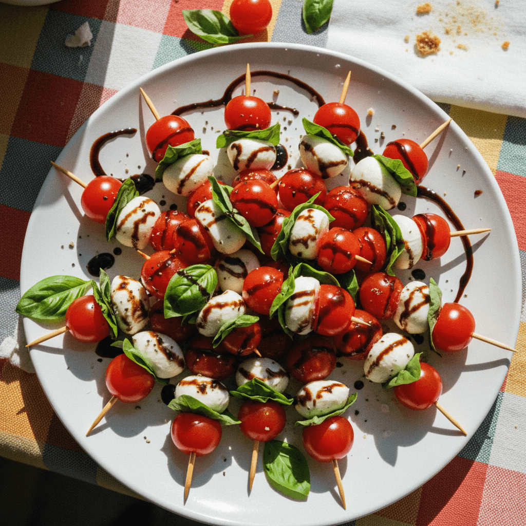 Caprese Skewers with Balsamic Glaze