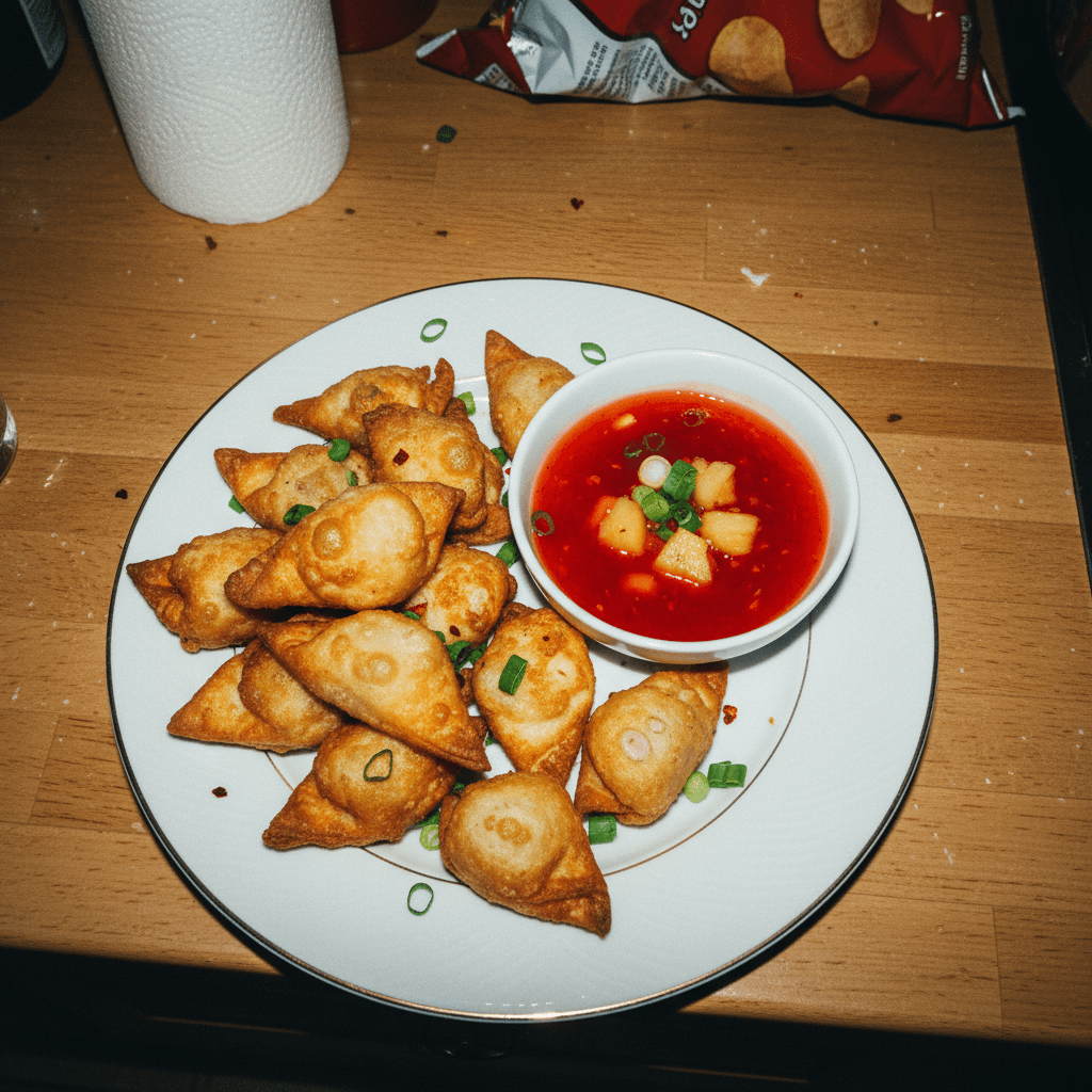 Crab Rangoons (and Homemade Sweet and Sour Sauce)