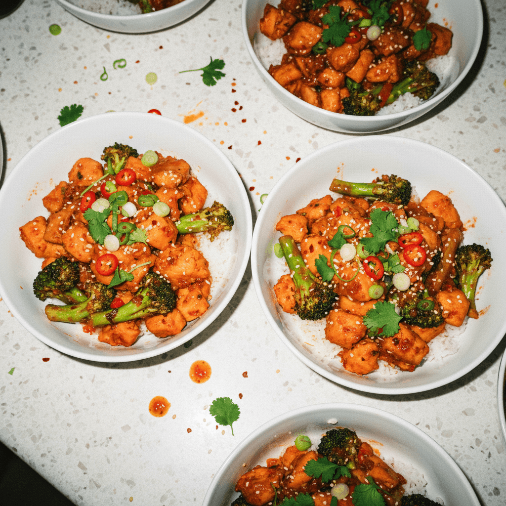 Spicy Chicken Broccoli Stir-Fry Bowls