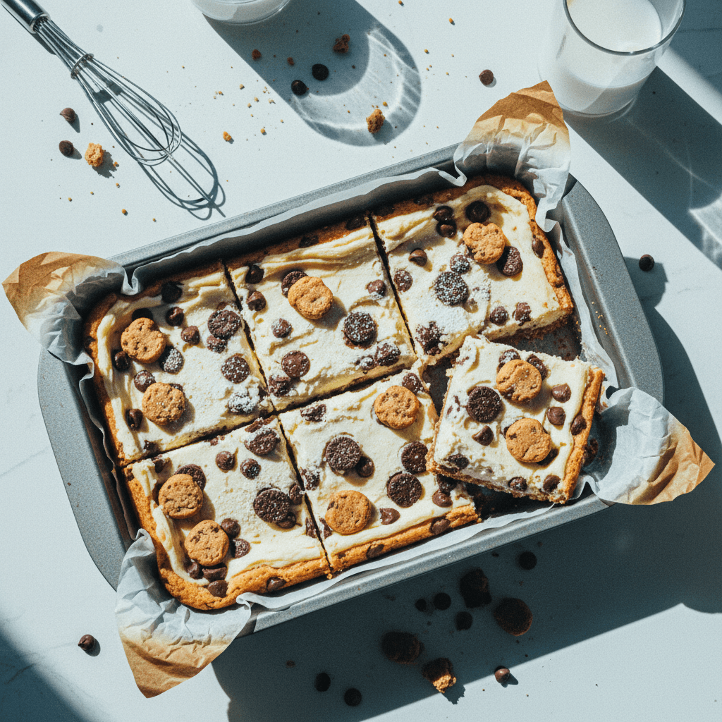 Keto Chocolate Chip Cookie Dough Cheesecake Bars