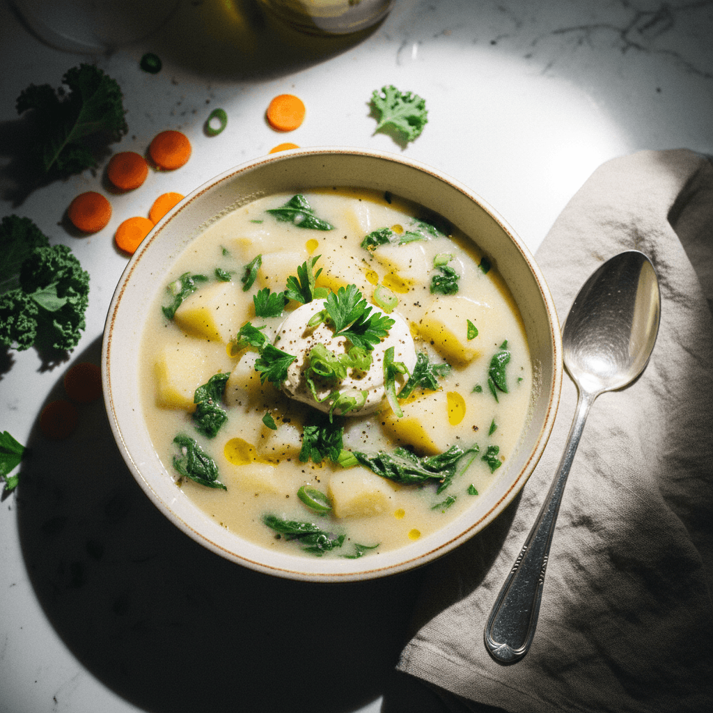Creamy Potato and Spinach Chowder