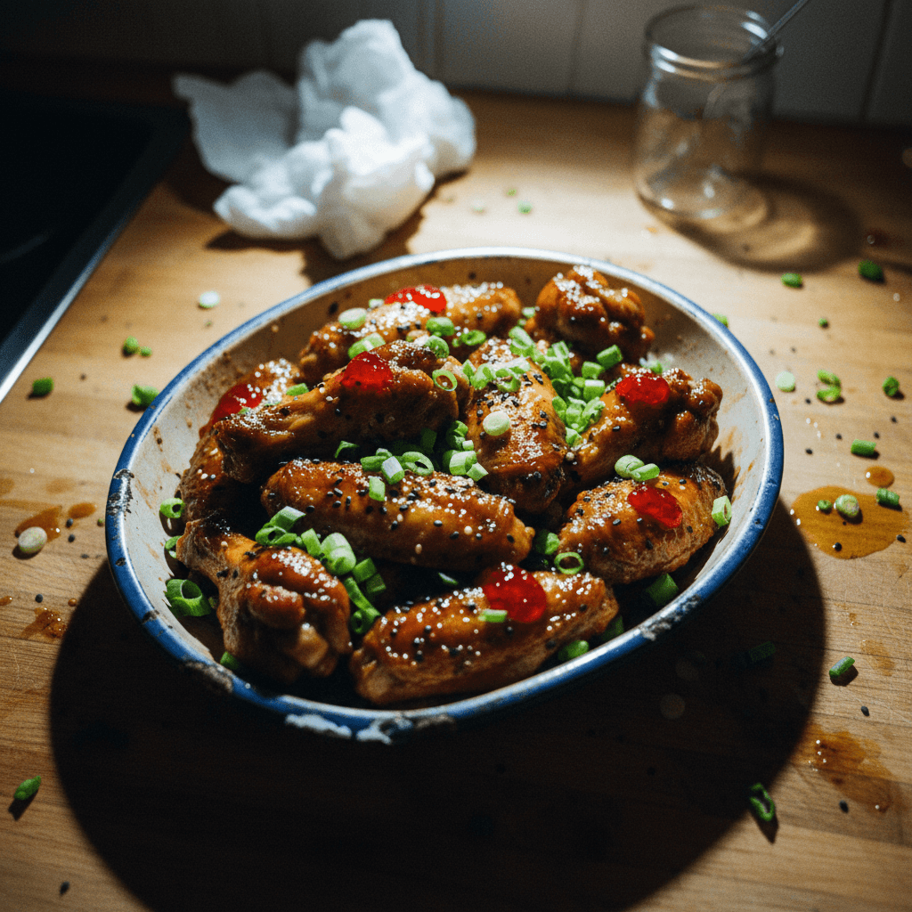 Boiled Chicken Wings with Sweet & Savory Glaze