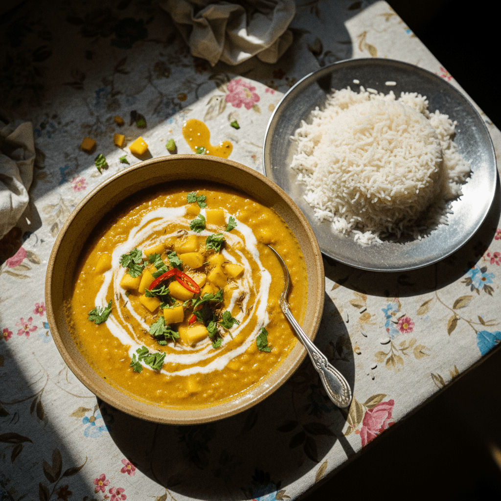 Creamy Mango Dal with Rice