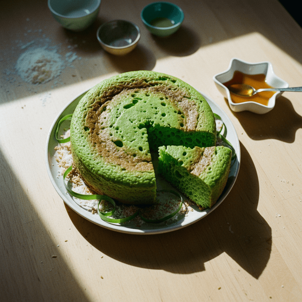 Vietnamese Pandan Honeycomb Cake (Version 2)