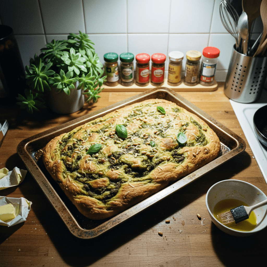 Parmesan & Pesto Focaccia Loaf
