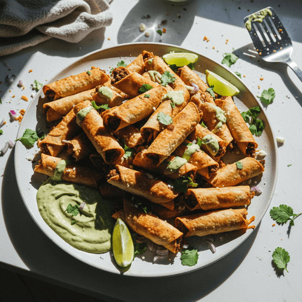 Crispy Cheesy Beef Taquitos