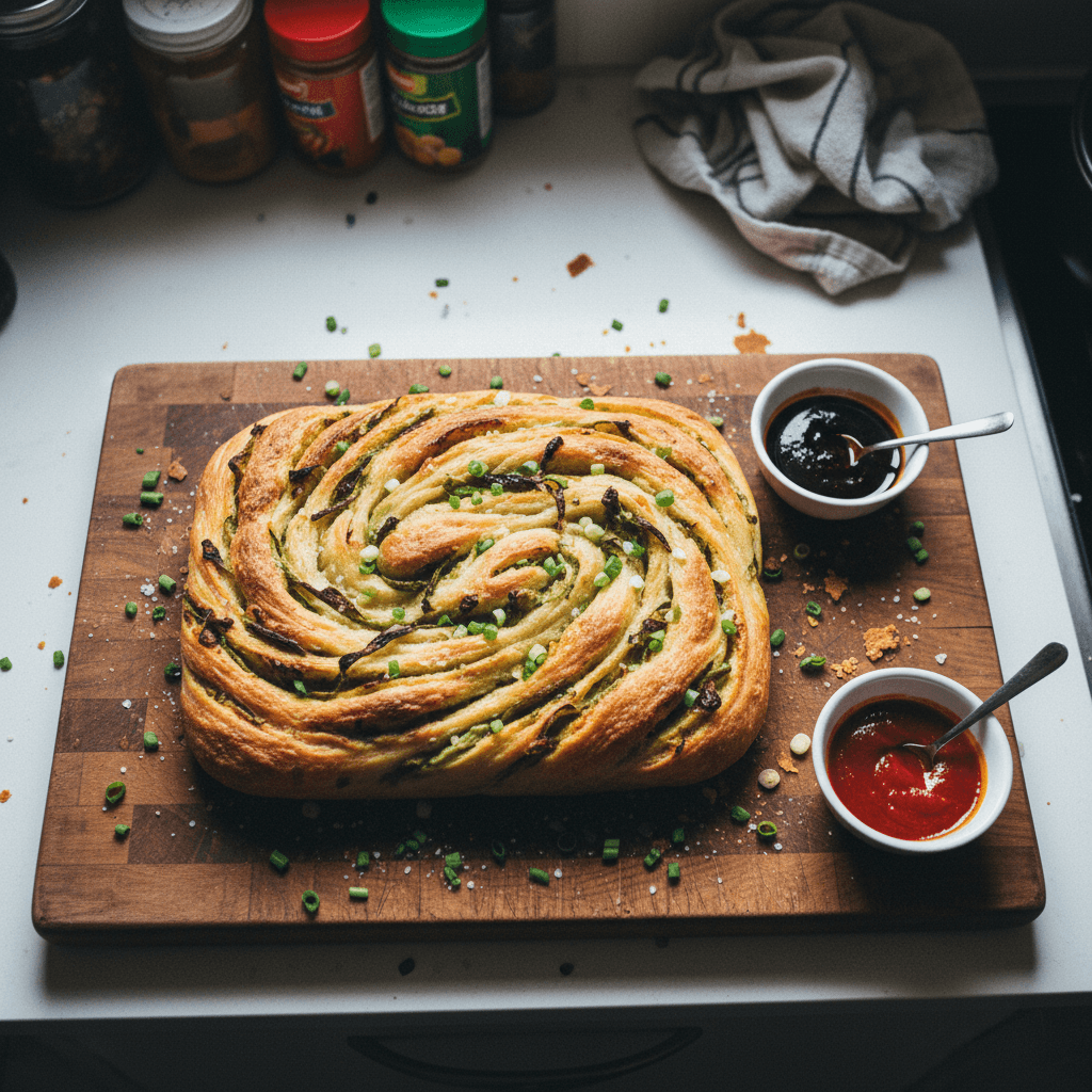 Sourdough Scallion Focaccia (inspired by Shanghai Scallion Pancake)