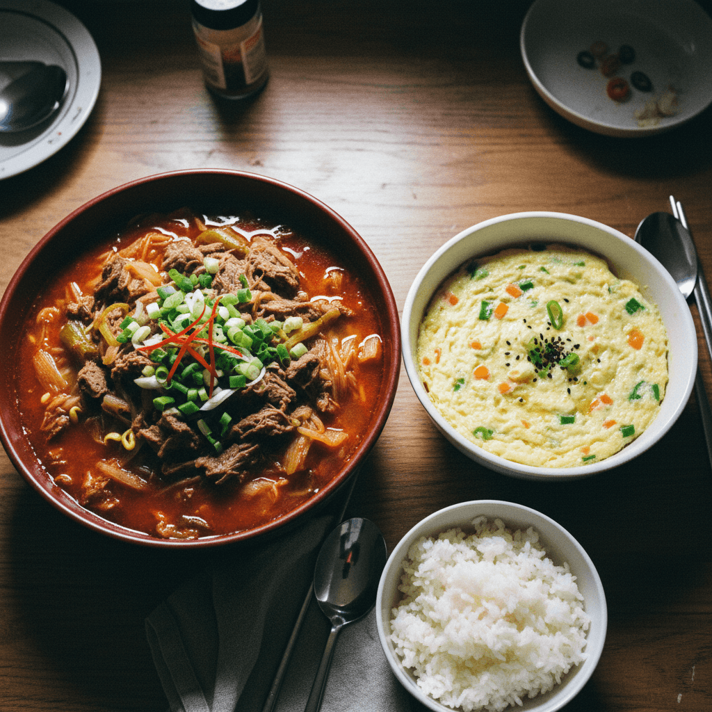 파개장과 급식계란찜 (Pa-gaejang & Geup-sik Gyeran-jjim)