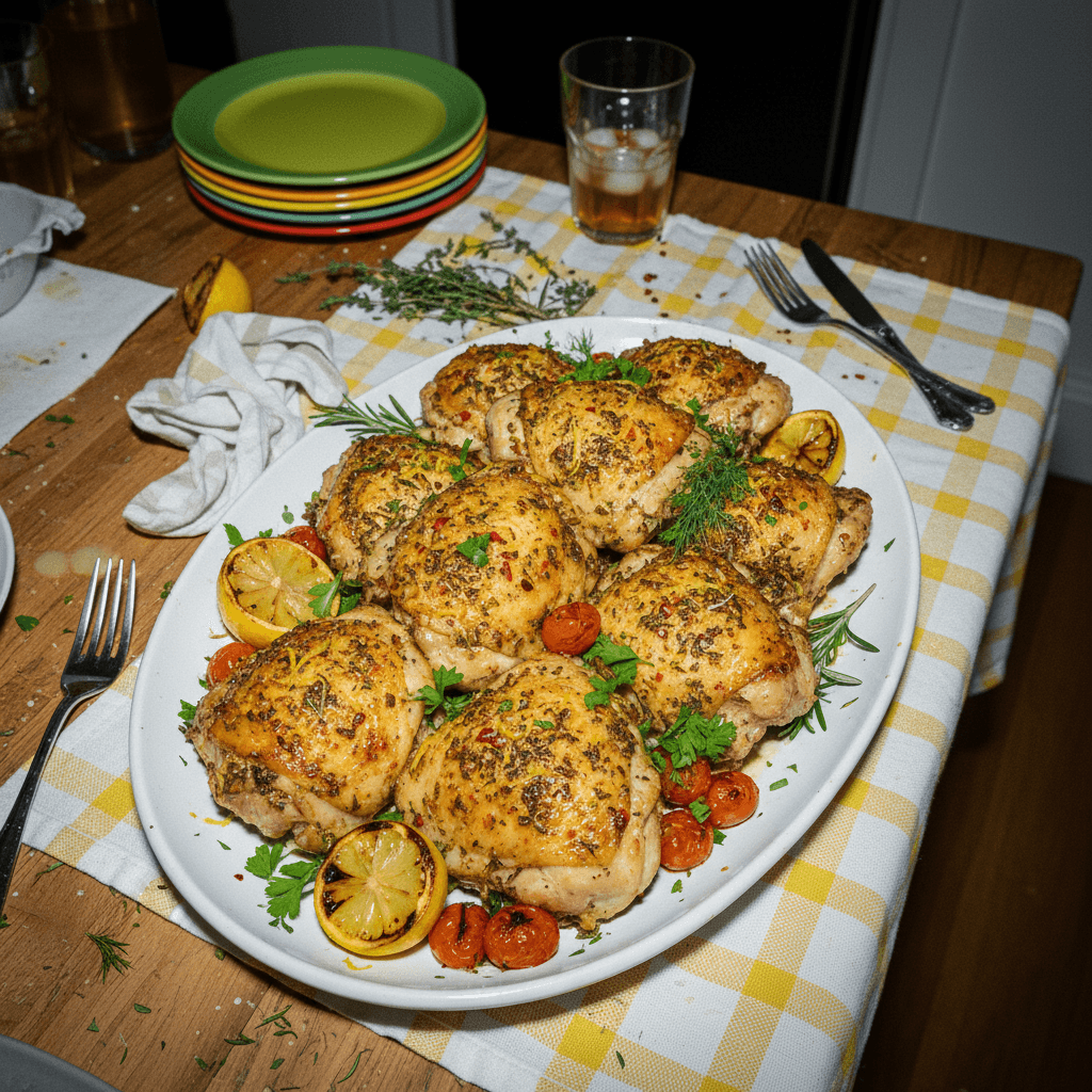 Lemon Herb Roasted Chicken Thighs