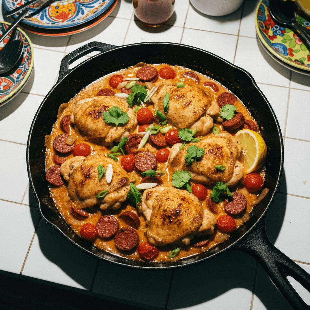 One-Pan Creamy Chicken and Chorizo