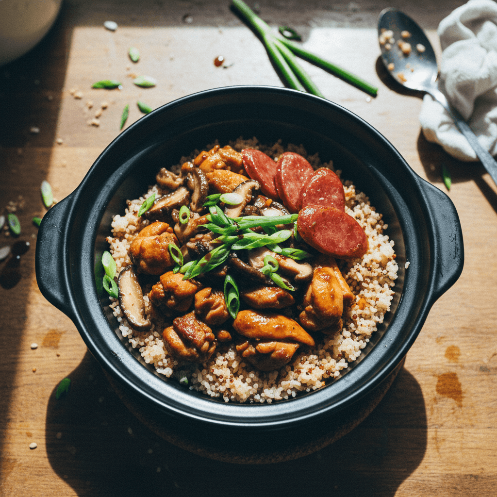 Claypot Chicken and Sausage Rice