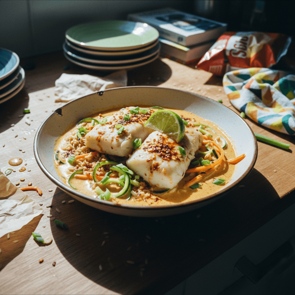 15 Minute Creamy Thai Coconut Cod Curry
