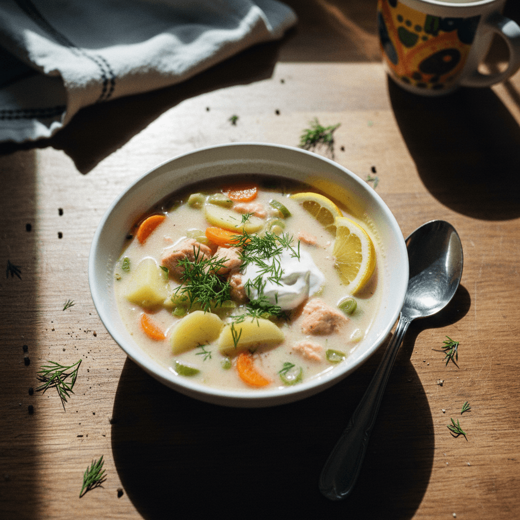 Lohikeitto (Sopa de salmón finlandesa)